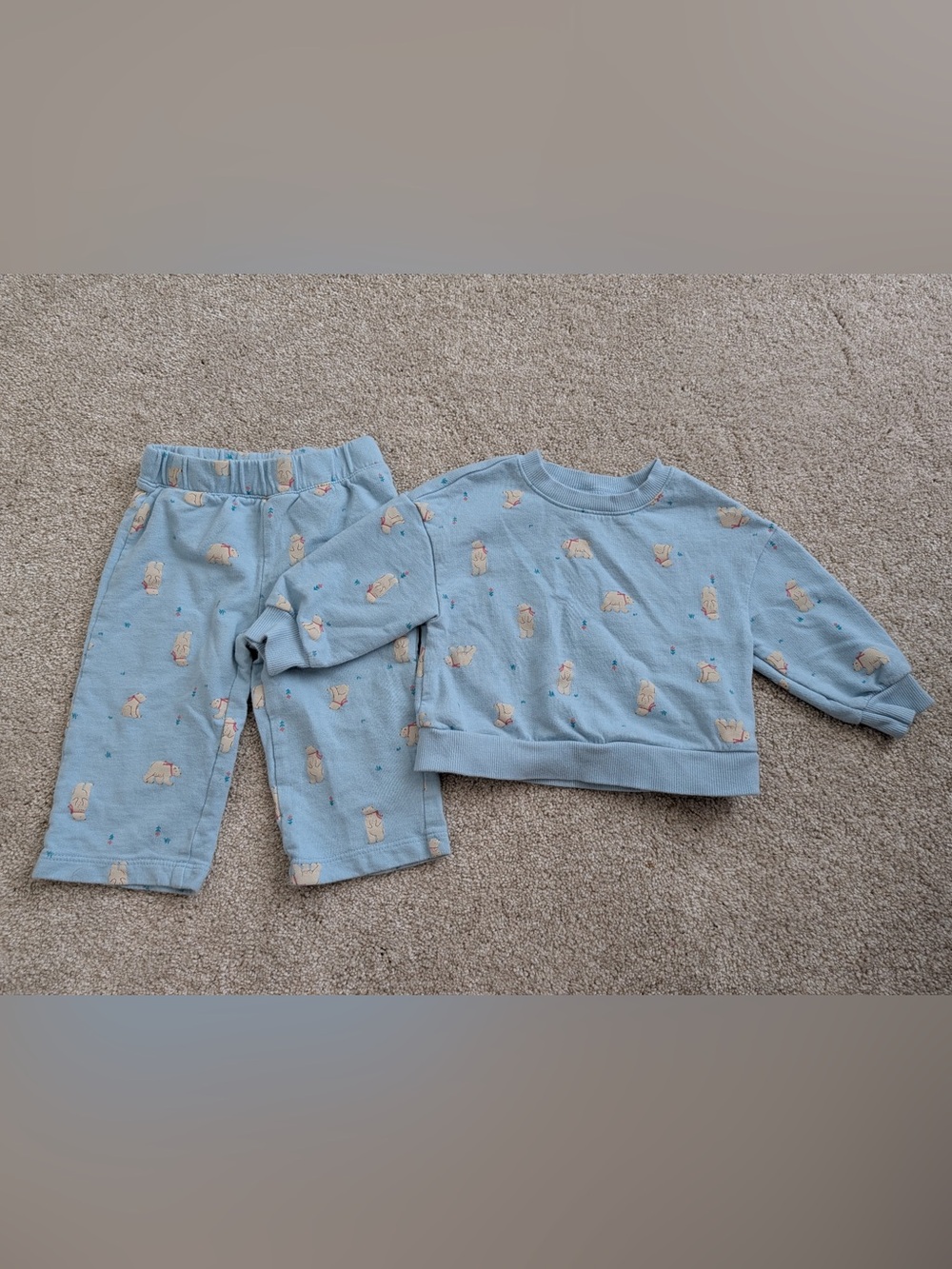 Carter's Light Blue Bear Print Two-Piece Pajama Set